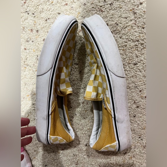 Vans yellow white checkered shoes men’s 7 women’s 8.5 - Picture 7 of 9